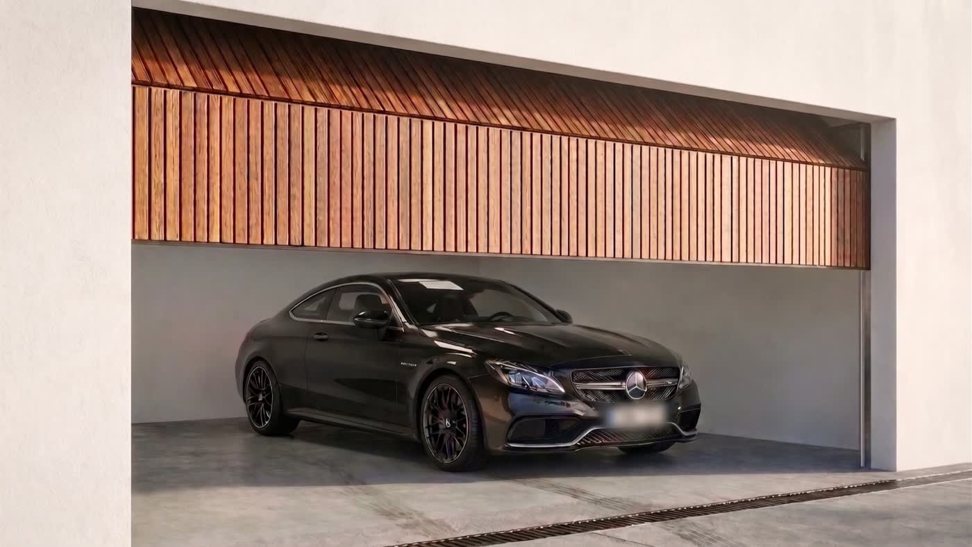 cedar garage door cladding in Cronulla, by HAWK Projects