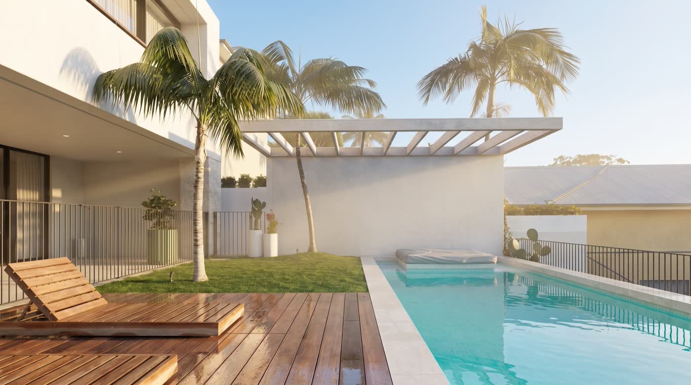 merbau pool surround - Bellevue Hill — outdoor rooms by HAWK Projects