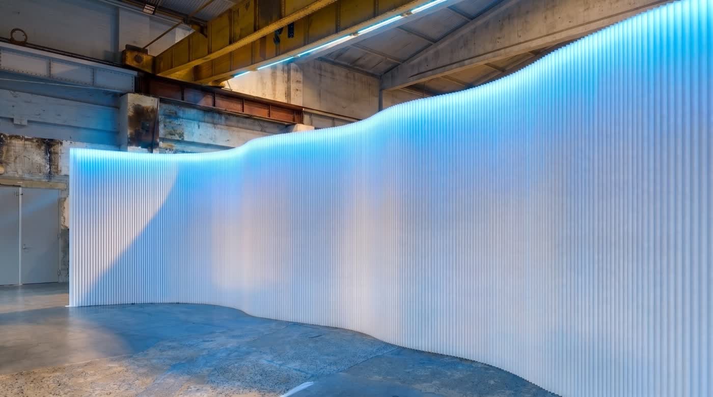 custom curved joinery - Australian Fashion Week — unique building by HAWK Projects